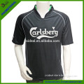 Dry fit 100%polyester black rugby shirt